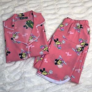 Mickey M pattern Silk Pajama Set